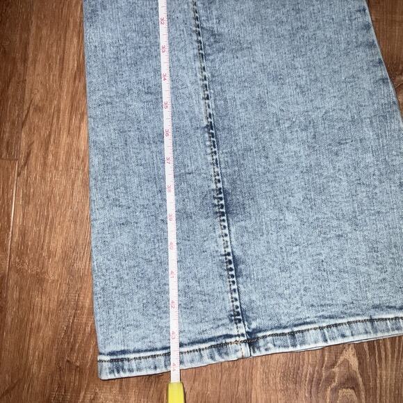 Retro High Rise Flare Leg Jeans Light Wash Denim Stretch- SIZE 14 - Picture 4 of 11